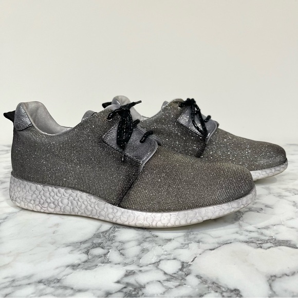 Unity In Diversity Metallic Grey Lace Up Sneaker Size 39 (US 8-8.5) - Picture 1 of 9